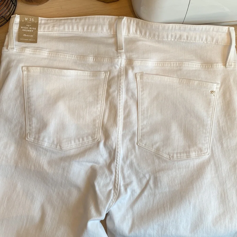 Madewell NWT pure white high rise 10” skinny jeans size 35 regular 28” inseam - Picture 10 of 12